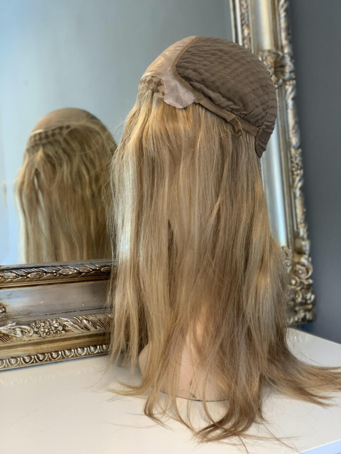 Luksusowa peruka z naturalnych włosów w kolorze blond Melek 70 cm