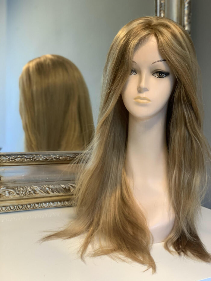 Luksusowa peruka z naturalnych włosów w kolorze blond Melek 70 cm