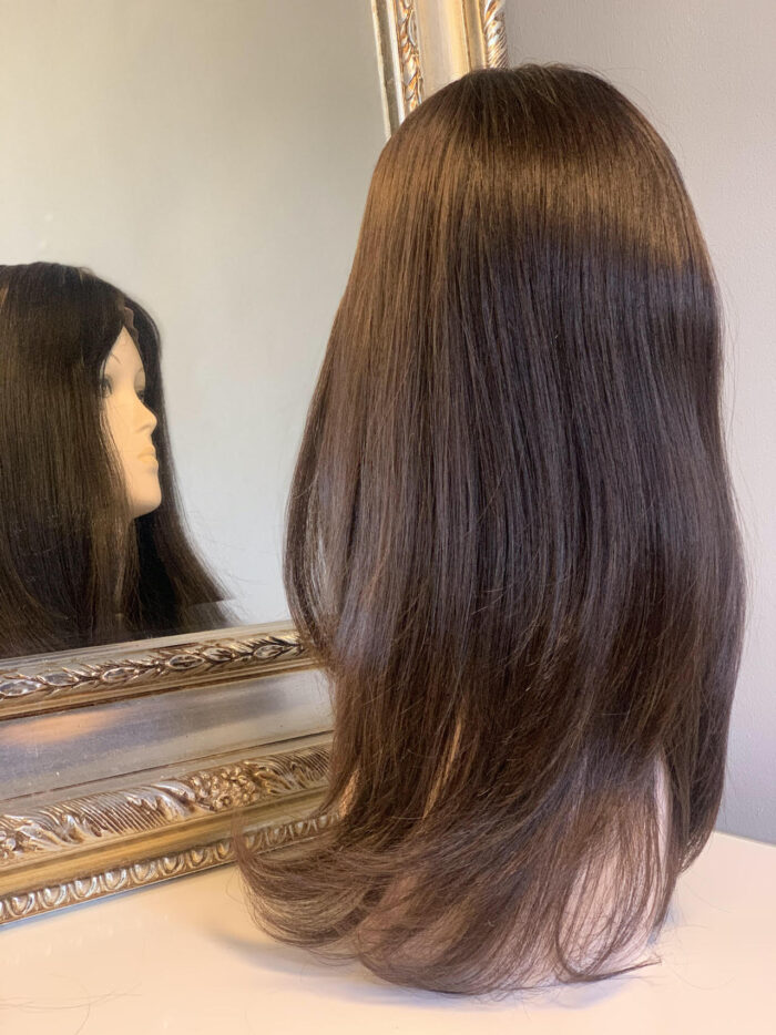 Amika - Peruka Włosy Naturalne kolor ciemny brąz 55 cm