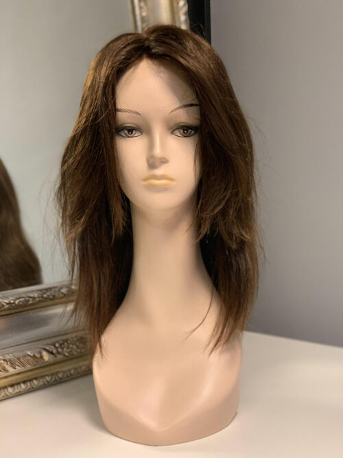 Nisa Luksusowa peruka z naturalnych włosów w kolorze brąz