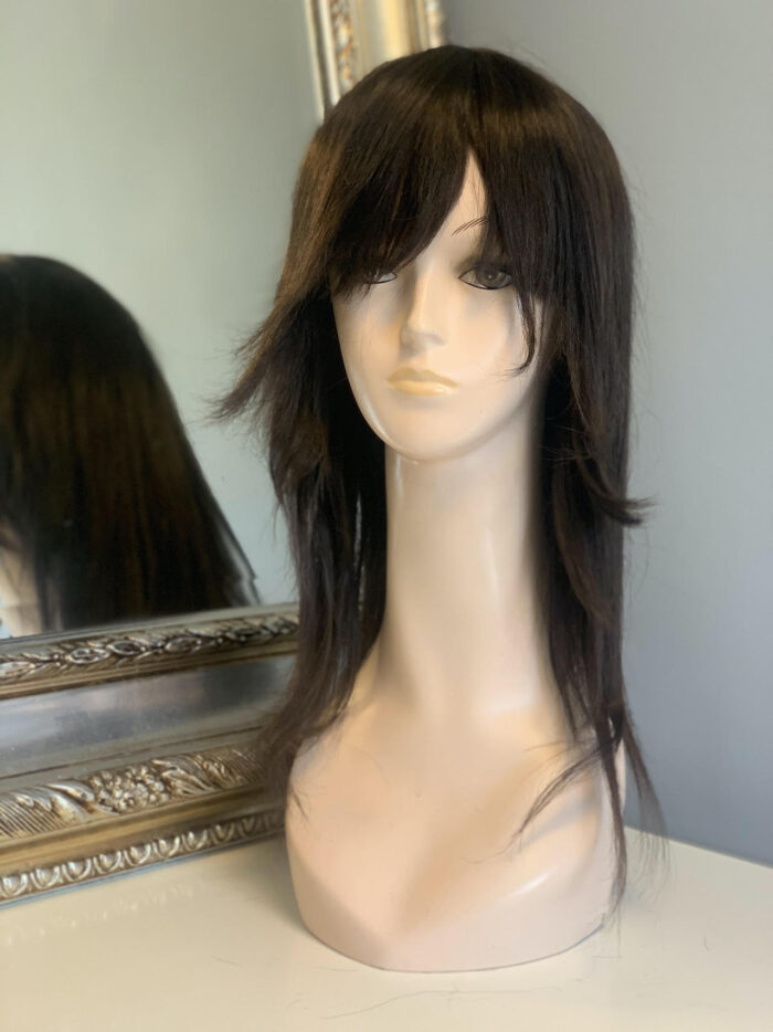 Barbara 3 peruka z naturalnych włosów w kolorze brąz ciemny