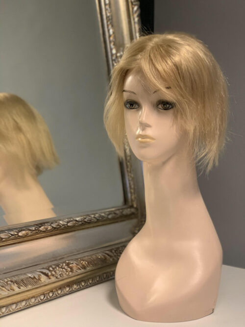 Topper Maggie krótki - tupet damski z naturalnych włosów 16 x 16 cm blond 35 cm