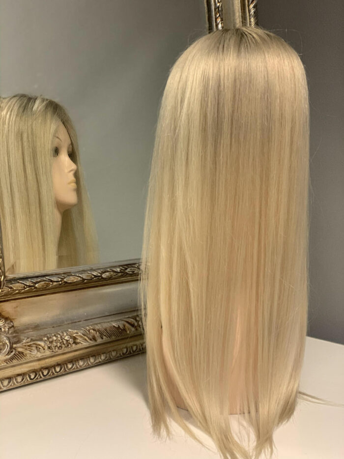 Topper Maggie długi - tupet damski z naturalnych włosów 18 x 18 cm blond 60 cm