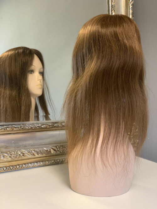 Luksusowy topper - tupet damski Karo z naturalnych włosów kolor 4 brąz 50 cm